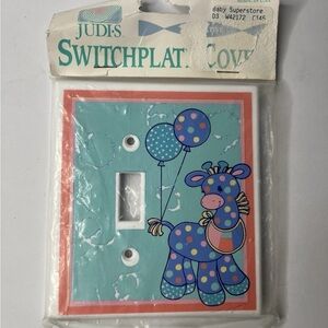 Super Cute Vintage Nursery Switchplate Cover Giraffe Balloons